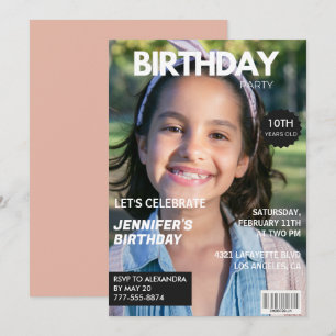 10th birthday invitations Girl Magazine Cover