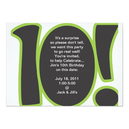 10th birthday invite zazzle com