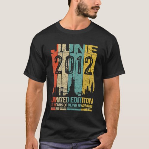 10th Birthday June 2012 10 Years Of Being Awesome T_Shirt