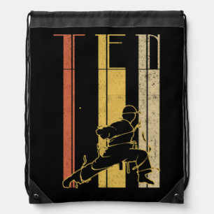 10th Birthday Karate Retro Taekwondo   Martial Art Drawstring Bag