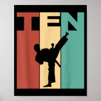 10th Birthday Karate Taekwondo Theme 10 Year Old