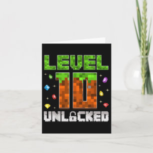 10th Birthday Level 10 Unlocked Kids 10 Year Old G Card
