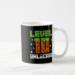 10th Birthday Level 10 Unlocked Kids 10 Year Old G Coffee Mug