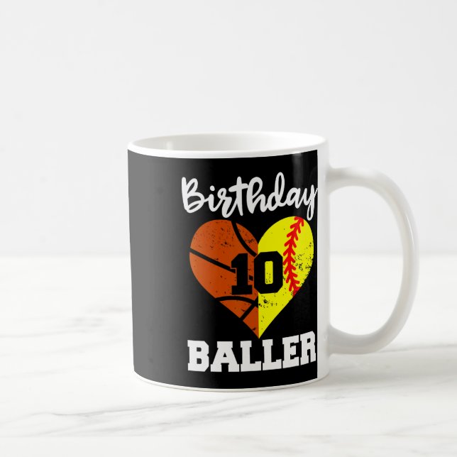 10th Birthday Ller Funny 10 Year Old Softll Sketll Coffee Mug (Right)