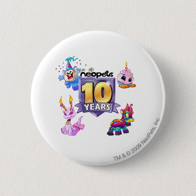 10th Birthday Logo Button (Front)
