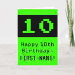 [ Thumbnail: 10th Birthday: Nerdy / Geeky Style "10" and Name Card ]