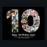10th Birthday Number 10 Custom Photo Collage Poster<br><div class="desc">Mark years of wonderful memories and adventures with this captivating 10th Birthday Number Photo Collage. This customizable template is the perfect blend of creativity and sentiment, allowing you to create a truly memorable and personalized gift for your loved one's special day. Capture the essence of incredible years in a single...</div>