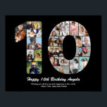 10th Birthday Number 10 Custom Photo Collage Poster<br><div class="desc">Mark years of wonderful memories and adventures with this captivating 10th Birthday Number Photo Collage. This customizable template is the perfect blend of creativity and sentiment, allowing you to create a truly memorable and personalized gift for your loved one's special day. Capture the essence of incredible years in a single...</div>