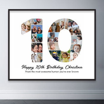 10th Birthday Number 10 Photo Collage Picture Poster by raindwops at Zazzle