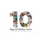 10th Birthday Number 10 Photo Collage Picture
