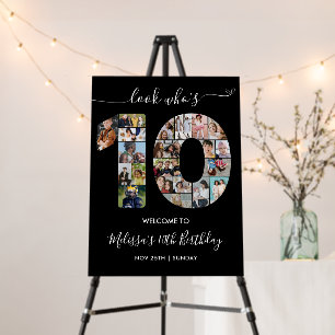 10th Birthday Number 10 Photo Collage Welcome Foam Board