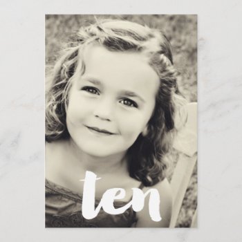10th Birthday Number Ten Photo Overlay Invitation by Pip_Gerard at Zazzle