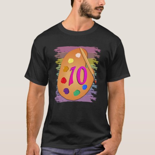 10th Birthday Painting 10 Years Old Girls Boys T_Shirt