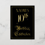 [ Thumbnail: 10th Birthday Party — Fancy Script & Custom Name Invitation ]