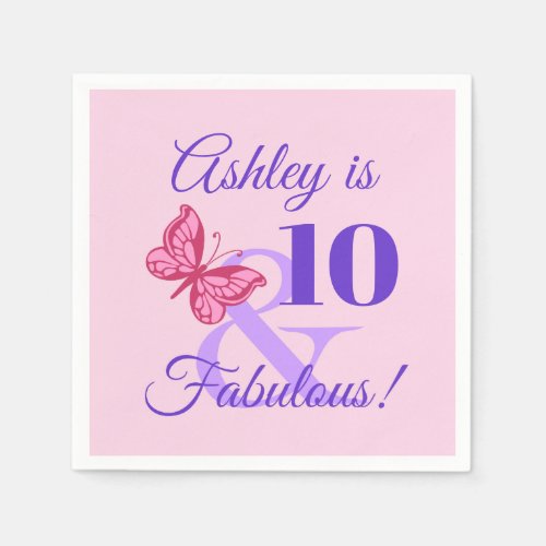 10th Birthday Party For Girls Napkins