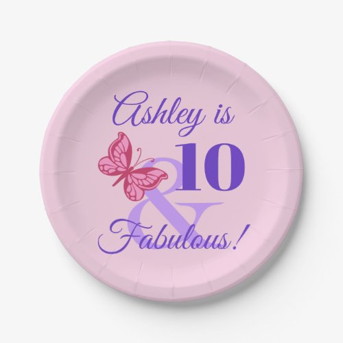 10th Birthday Party For Girls Paper Plates
