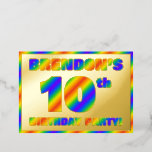 [ Thumbnail: 10th Birthday Party — Fun, Rainbow Spectrum “10” Invitation ]