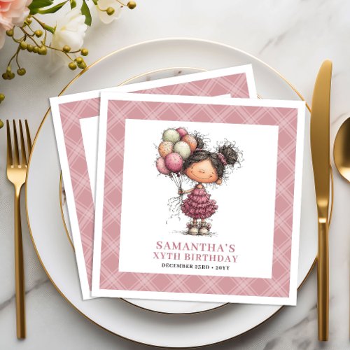 10th Birthday Party Girl Quirky Funny Pink Napkins
