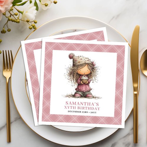 10th Birthday Party Girl Quirky Humor Pink Napkins