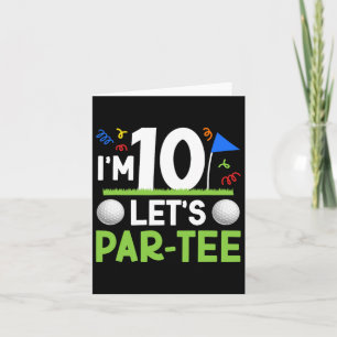10th Birthday Party Golf Boy Ten Year Old Golfer  Card
