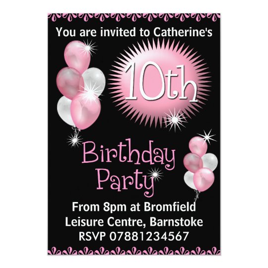 10th Birthday Party Invitation | Zazzle.com