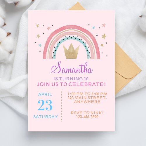 10th Birthday Party Kid 10 Year Old Party Supplies Invitation