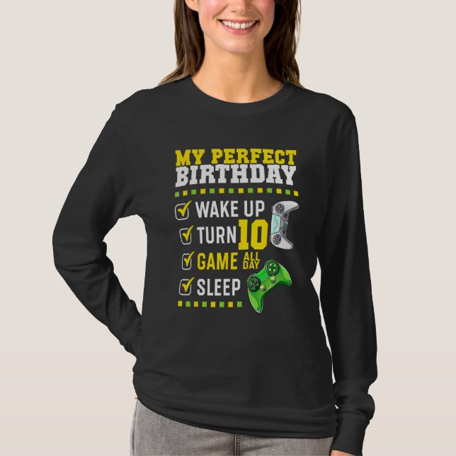 10th Birthday Party Perfect For Gamer 10 Years Old T-Shirt (Front)