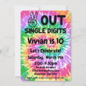 10th Birthday Peace out single digits Invitation (Front)