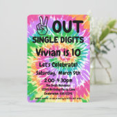 10th Birthday Peace out single digits Invitation (Standing Front)