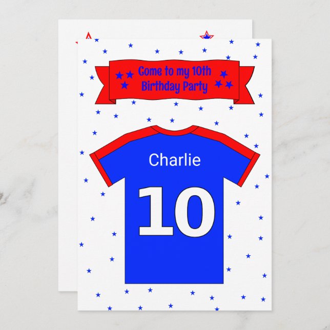 10th birthday personalized party invitation (Front/Back)