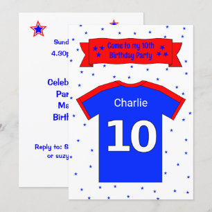 10th birthday personalized party invitation