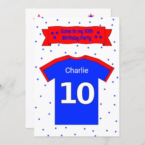 10th birthday personalized party invitation