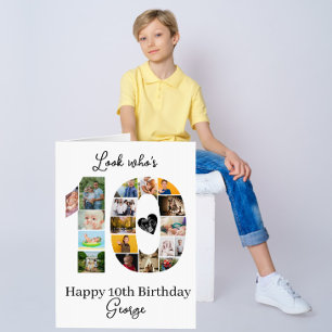 10th Birthday Photo Collage custom Keepsake Card