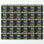 [ Thumbnail: 10th Birthday: Rainbow “10“; Custom Photos & Name Wrapping Paper ]