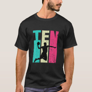 10Th Birthday Retro Basketball Lovers 10 Years Old T-Shirt