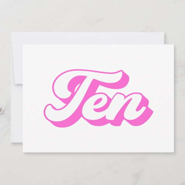 10th Birthday Retro Girl Invitation (Front)