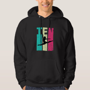 10th Birthday Retro Gymnastics Girls 10 Years Old  Hoodie