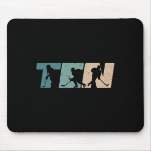 10th Birthday Retro Ice Hockey 10 Years Old Boy Gi Mouse Pad