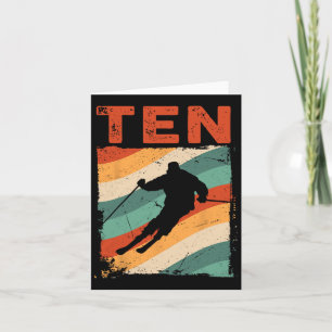 10th Birthday Retro Ski Skiing 10 Year Old Boys Gi Card