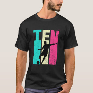 10th Birthday Retro Soccer 10 Years Old Birthday T-Shirt