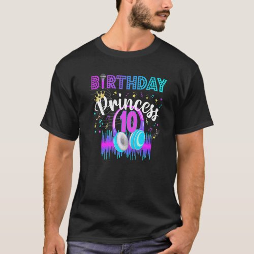 10th Birthday Rockstar Theme Music Party Karaoke G T_Shirt