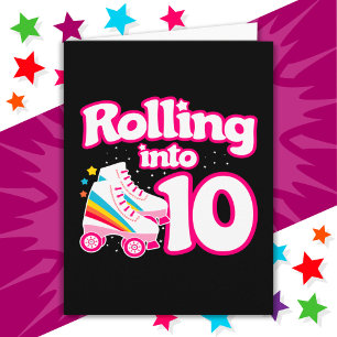 10th Birthday Roller Skating 10 Years Old Skate Card