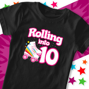 10th Birthday Roller Skating 10 Years Old Skate T-Shirt
