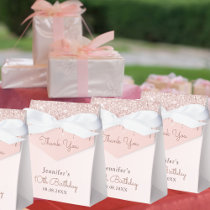 10th birthday rose gold glitter photo thank you favor boxes