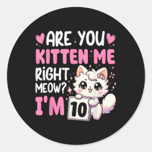 10th Birthday Shirt For Girl 10yr Ten 10 Year Old Classic Round Sticker