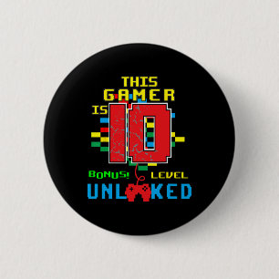 10th Birthday Shirt Video Game Unlocked Level 10 Y Button