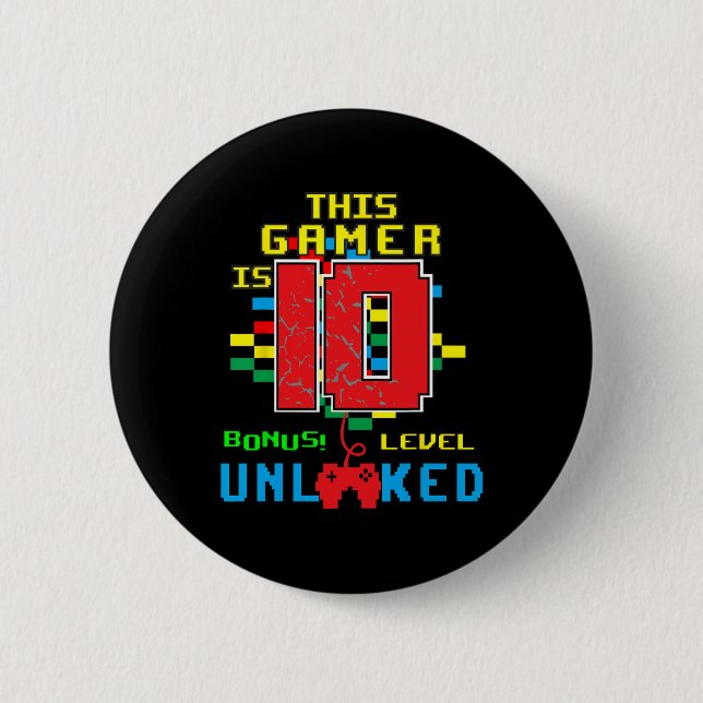 10th Birthday Shirt Video Game Unlocked Level 10 Y Button (Front)