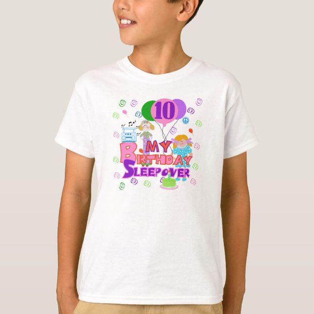 10th Birthday Sleepover T-Shirt (Front)