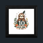 10th Birthday Sloth Vintage Wild One Shirt Gift Box<br><div class="desc">10th Birthday Sloth Vintage Wild One Shirt</div>