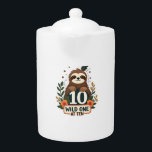 10th Birthday Sloth Vintage Wild One Shirt Teapot<br><div class="desc">10th Birthday Sloth Vintage Wild One Shirt</div>